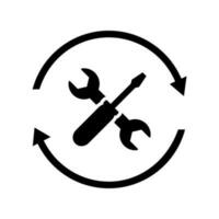 reparar icono vector. Servicio centrar símbolo. reparar ilustración signo. leer logo. vector