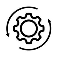 Workflow icon vector. Gear cog wheel with arrows illustration sign. business concept symbol. vector