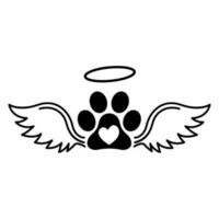 Dog with wings icon vector. angel illustration sign. wings symbol. vector