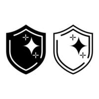 Defense icon vector set. Computer Security illustration sign collection. Shield symbol.