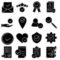 Approve icon vector set. Accepted Document illustration sign collection. Guarantee symbol.