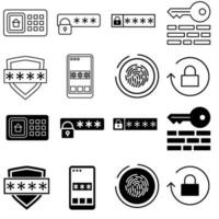 Password icon vector set. Protection illustration sign collection. safety symbol.