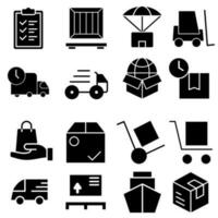 Delivery icon vector set. Post illustration sign collection. Parcel symbol.