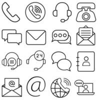 Contact icon vector set.technical support illustration sign collection. message symbol.