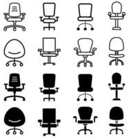 oficina silla icono vector colocar. lugar de trabajo ilustración firmar recopilación. comodidad símbolo.