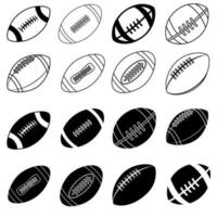 pelota icono vector colocar. americano fútbol americano pelota ilustración firmar recopilación. deporte símbolo o logo.