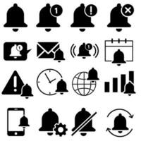 Notification icon vector set. reminder illustration sign collection. bell symbol.