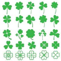 Clover leaves icon vector set. Saint  Patrick's Day illustration sign collection.