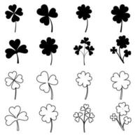 Clover leaves icon vector set. Saint  Patrick's Day illustration sign collection.