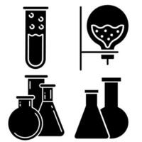 laboratorio icono vector colocar. análisis ilustración firmar colecciónob. prueba tubo símbolo. química logo.