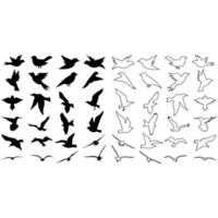 Birds icon vector set. animals illustration sign collection. nature symbol.