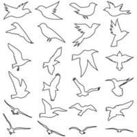 Birds icon vector set. animals illustration sign collection. nature symbol.