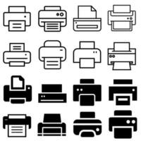 Printer icon vector set. copy machine illustration sign collection. copy symbol.