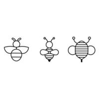 Bee icon vector set. honey illustration sign collection. honeybee symbol.