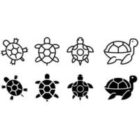 Turtle icon vector set. animal illustration sign collection. aquatic symbol.