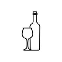 vino icono vector. botella de vino ilustración signo. vino tienda símbolo o logo. vector