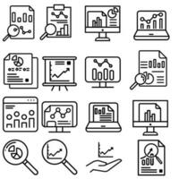 Business analytics icon vector set. Data analysis illustration sign collection. data science symbol. profit graph logo.