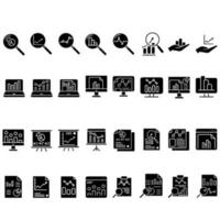 Business analytics icon vector set. Data analysis illustration sign collection. data science symbol. profit graph logo.