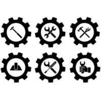 Workshop icon vector set. Repair illustration sign collection. Service center symbol. Engineering logo.