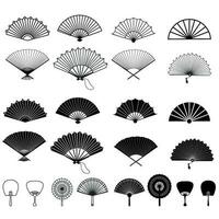 Hand fan icon vector set. Fan illustration sign collection. Hot symbol or logo.