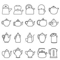 Teapot icon vector set. Kettle illustration sign collection. Tea symbol. Teakettle logo. Hot drink mark.