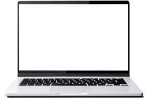 Laptop mit leer Bildschirm isolieren auf transparent Hintergrund ai generiert png
