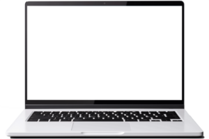 Laptop with blank screen isolate on transparent background AI Generated png