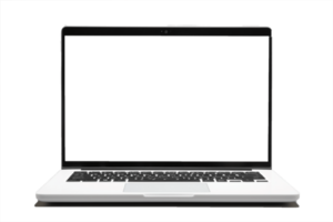 Laptop with blank screen isolate on transparent background AI Generated png