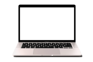 Laptop with blank screen isolate on transparent background png