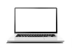 Laptop with blank screen isolate on transparent background AI Generated png