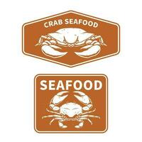 crab seafood badge logo design vector