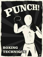 Boxing technique poster design for print vector