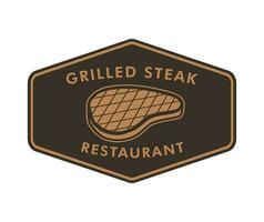 grilled steak logo template vector