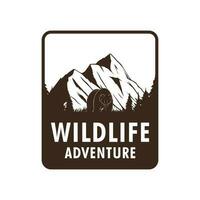 fauna silvestre aventuras logo diseño vector