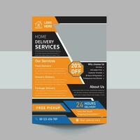 Delivery Service Flyer, Fast Delivery Flyer, We deliver Courier Flyer, Postman Courier Man flyer vector