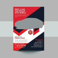 Auto repair flyer, automotive, automobile service, car fix, car wash, car service flyer vector