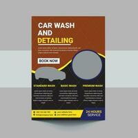 Car Washing Service Flyer, Poster Design Template vector