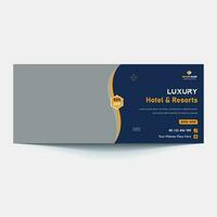 Luxury hotel web banners of standard size with a place for photos. Vertical, horizontal and square template. vector illustration EPS 10