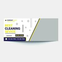 Cleaning Service Timeline cover header banner ads or social media post template design, Social Media Cleaning Service Banner Design. vector