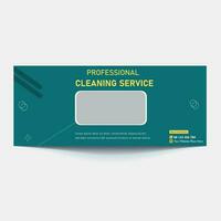 Cleaning Service Timeline cover header banner ads or social media post template design, Social Media Cleaning Service Banner Design. vector