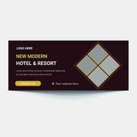 Luxury hotel web banners of standard size with a place for photos. Vertical, horizontal and square template. vector illustration EPS 10