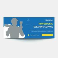 Cleaning Service Timeline cover header banner ads or social media post template design, Social Media Cleaning Service Banner Design. vector