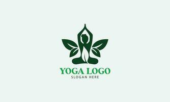 Human Yoga Logo Template Design With Lotus Flower Symbol Vector Template.