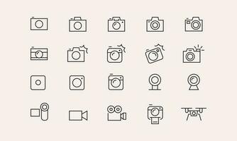 cemera icons classic line Series stock illustrsation vector