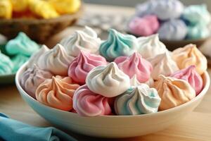 stock photo of meringue cookies in the kitchen table professional food photography ai generated