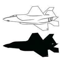 us jet fighter black and white vector