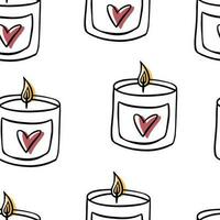 Seamless pattern Doodle glass candle. Autumn atmosphere. vector