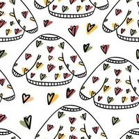 Seamless pattern Doodle sweater with middles, autumn vector