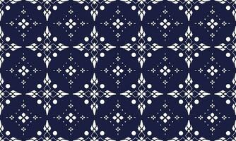 geometric and flower ethnic fabric pattern on blue background for cloth carpet wallpaper background wrapping etc. vector