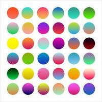 Bright vibrant set of gradients background Color Swatches Flat Vector